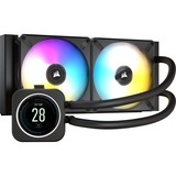 Corsair Wasserkühler ICue H100i Elite LCD Procesador Sistema de refrigeración líquida todo en uno Negro 1 pieza(s), Refrigeración por agua negro, Sistema de refrigeración líquida todo en uno, Negro