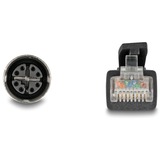 DeLOCK Cable M12 codificado X con conector hembra de 8 pines > conector RJ-45, Cat.5e S/FTP negro