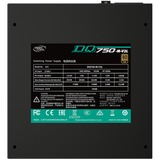 DeepCool DQ750-M-V2L unidad de fuente de alimentación 750 W 20+4 pin ATX Negro, Fuente de alimentación de PC negro, 750 W, 100 - 240 V, 47 - 63 Hz, 10 A, Activo, 110 W