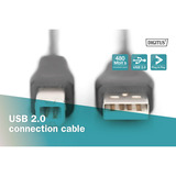 Digitus Cable de conexión USB 2.0 USB-A (conector) > USB-B (conector) negro