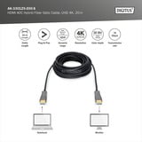Digitus Cable híbrido de fibra óptica HDMI AOC, UHD 4K negro