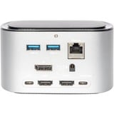 Digitus Estación de acoplamiento USB-C™ de 11 puertos con carcasa SSD (M.2) plateado/Negro, Alámbrico, USB 3.2 Gen 1 (3.1 Gen 1) Type-C, 100 W, 3,5 mm, 10,100,1000 Mbit/s, Aluminio, Negro