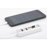 Digitus Hub USB Tipo-C OTG de 3 puertos + lector de tarjetas blanco