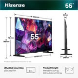 Hisense 55E7S PRO Televisor Hi-QLED, TV QLED negro/Gris oscuro
