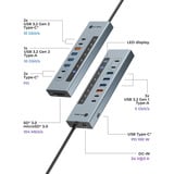ICY BOX IB-HUB1742CR-C2PD USB 3.2 Gen 2 (3.1 Gen 2) Type-A + Type-C 10000 Mbit/s Negro, Estación de acoplamiento celeste, USB 3.2 Gen 2 (3.1 Gen 2) Type-A + Type-C, USB 3.2 Gen 2 (3.1 Gen 2) Type-A, USB 3.2 Gen 2 (3.1 Gen 2) Type-C, MicroSD (TransFlash), MicroSDHC, MicroSDXC, SD, SDHC, SDXC, 10000 Mbit/s, Negro, Aluminio