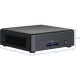 Intel® NUC 11 Pro UCFF Negro i7-1165G7, Barebone negro, UCFF, Mini PC barebone, DDR4-SDRAM, M.2, Wi-Fi 6 (802.11ax), 28 W