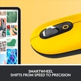 Logitech POP ratón Oficina Ambidextro RF Wireless + Bluetooth Óptico 4000 DPI amarillo/Negro, Ambidextro, Óptico, RF Wireless + Bluetooth, 4000 DPI, Amarillo