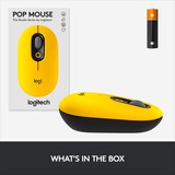 Logitech POP ratón Oficina Ambidextro RF Wireless + Bluetooth Óptico 4000 DPI amarillo/Negro, Ambidextro, Óptico, RF Wireless + Bluetooth, 4000 DPI, Amarillo