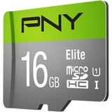 PNY Elite microSD 16 GB, Tarjeta de memoria gris/Verde