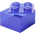 Room Copenhagen LEGO Storage Brick 4 Top Lid Glitter, Caja de depósito violeta/Transparente