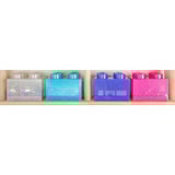 Room Copenhagen LEGO Storage Brick 4 Top Lid Glitter, Caja de depósito violeta/Transparente