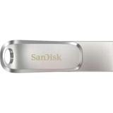 SanDisk Ultra Dual Drive Luxe unidad flash USB 512 GB USB Type-A / USB Type-C 3.2 Gen 1 (3.1 Gen 1) Acero inoxidable, Lápiz USB plateado, 512 GB, USB Type-A / USB Type-C, 3.2 Gen 1 (3.1 Gen 1), 150 MB/s, Girar, Acero inoxidable