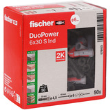 fischer Taco DuoPower 6x30 S, Pasador gris claro/Rojo