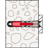 fischer Taco DuoPower 6x30 S, Pasador gris claro/Rojo