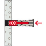 fischer Taco DuoPower 6x30 S, Pasador gris claro/Rojo