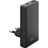 goobay Cargador rápido dual USB-C PD GaN 90° negro