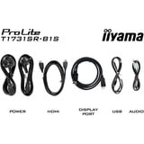 iiyama ProLite T1731SR-B1S pantalla para PC 43,2 cm (17") 1280 x 1024 Pixeles SXGA LCD Pantalla táctil Negro, Monitor LED negro (mate), 43,2 cm (17"), 1280 x 1024 Pixeles, SXGA, LCD, 5 ms, Negro