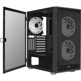 Aerocool GRAPHITEV3 Carcasa de Ordenador 3 Ventiladores ARGB 14cm, Cajas de torre negro, Midi Tower, PC, Negro, ATX, micro ATX, Mini-ITX, ABS, SPCC, Acero, Azul, Verde, Rojo