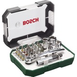 Bosch 2 607 017 322 punta de destornillador 26 pieza(s), Carraca verde, 26 pieza(s), Hexagonal (métrico), Pozidriv, PZ 1, PZ 2, PZ 3, PH 1/2/2/3, PZ 1/2/3, S 4/5/6, T 10/15/20/25/30, HEX 3/4/5/6, 314 g, 125 mm