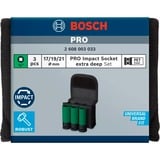 Bosch Juego de dados de impacto PRO 1/2", 3 piezas, Llave de tubo negro