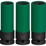 Bosch Juego de dados de impacto PRO 1/2", 3 piezas, Llave de tubo negro