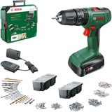 Bosch Taladro atornillador percutor a batería EasyImpact 18V-40 + SystemBox, Taladro/destornillador verde/Negro