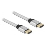 DeLOCK 85366 cable HDMI 1 m HDMI tipo A (Estándar) Plata plateado, 1 m, HDMI tipo A (Estándar), HDMI tipo A (Estándar), 3D, 48 Gbit/s, Plata