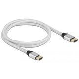 DeLOCK 85366 cable HDMI 1 m HDMI tipo A (Estándar) Plata plateado, 1 m, HDMI tipo A (Estándar), HDMI tipo A (Estándar), 3D, 48 Gbit/s, Plata