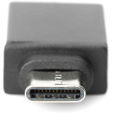 Digitus Adaptador USB Tipo-C, Tipo-C - A negro