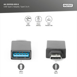 Digitus Adaptador USB Tipo-C, Tipo-C - A negro