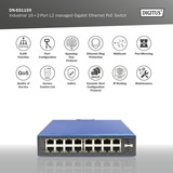 Digitus Gigabit Ethernet PoE gestionado L2 industrial 16+2 puertos, Interruptor/Conmutador 