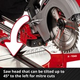 EINHELL Sierra de inglete y corte deslizante a batería TE-SM 36/210 Li-Solo, 36 Voltios (2x18V), Sierras de corte a inglete y a bisel rojo