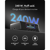 ICY BOX Diamond Charge 2401 cargador GaN con pantalla LCD-TFT negro