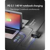 ICY BOX Diamond Charge 2401 cargador GaN con pantalla LCD-TFT negro