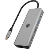 ICY BOX IB-DK4012-CPD Alámbrico USB 3.2 Gen 1 (3.1 Gen 1) Type-C Antracita, Negro, Estación de acoplamiento aluminio, Alámbrico, USB 3.2 Gen 1 (3.1 Gen 1) Type-C, 100 W, 1.4/2.0, 1000 Mbit/s, 10BASE-T, 100BASE-T, 1000BASE-T