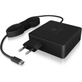 ICY BOX IB-PS101-PD Negro Interior, Cargador negro, Interior, Corriente alterna, 20 V, 1,8 m, Negro