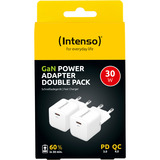 Intenso Power Adapter W30C 2-pack GaN, Cargador blanco