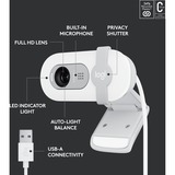Logitech Brio 100 Cámaras web, Webcam blanco, 2 MP, 1920 x 1080 Pixeles, Full HD, 30 pps, 1280x720@30fps, 1920x1080@30fps, 720p, 1080p