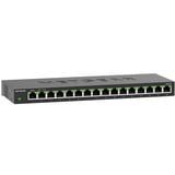 Netgear GS316 No administrado L2 Gigabit Ethernet (10/100/1000) Negro, Interruptor/Conmutador negro, No administrado, L2, Gigabit Ethernet (10/100/1000), Montaje de pared