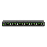Netgear GS316 No administrado L2 Gigabit Ethernet (10/100/1000) Negro, Interruptor/Conmutador negro, No administrado, L2, Gigabit Ethernet (10/100/1000), Montaje de pared