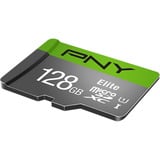 PNY Elite microSD 128 GB, Tarjeta de memoria gris/Verde
