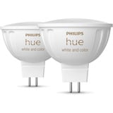 Philips Hue White & Color Ambiance MR16 Smarter Spot 400 lm paquete doble, Lámpara LED 