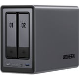 UGREEN DXP2800 Bundle con 2x Toshiba N300 4 TB (MN10ADA400ES), NAS gris/Negro