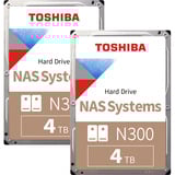 UGREEN DXP2800 Bundle con 2x Toshiba N300 4 TB (MN10ADA400ES), NAS gris/Negro