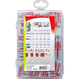 fischer Profi-Box DuoPower corto/largo (150 piezas), Pasador gris claro/Rojo