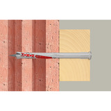fischer Taco de vástago largo DuoXpand 8x80 T, Pasador gris claro/Rojo