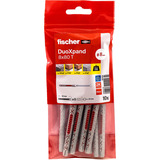 fischer Taco de vástago largo DuoXpand 8x80 T, Pasador gris claro/Rojo