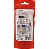 fischer Taco de vástago largo DuoXpand 8x80 T, Pasador gris claro/Rojo