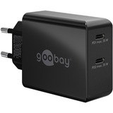 goobay Cargador rápido dual USB-C 36 vatios, PD negro