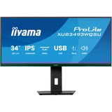 iiyama ProLite XUB3493WQSU-B6 pantalla para PC 86,4 cm (34") 3440 x 1440 Pixeles UltraWide Quad HD LED Negro, Monitor LED negro (mate), 86,4 cm (34"), 3440 x 1440 Pixeles, UltraWide Quad HD, LED, 1 ms, Negro